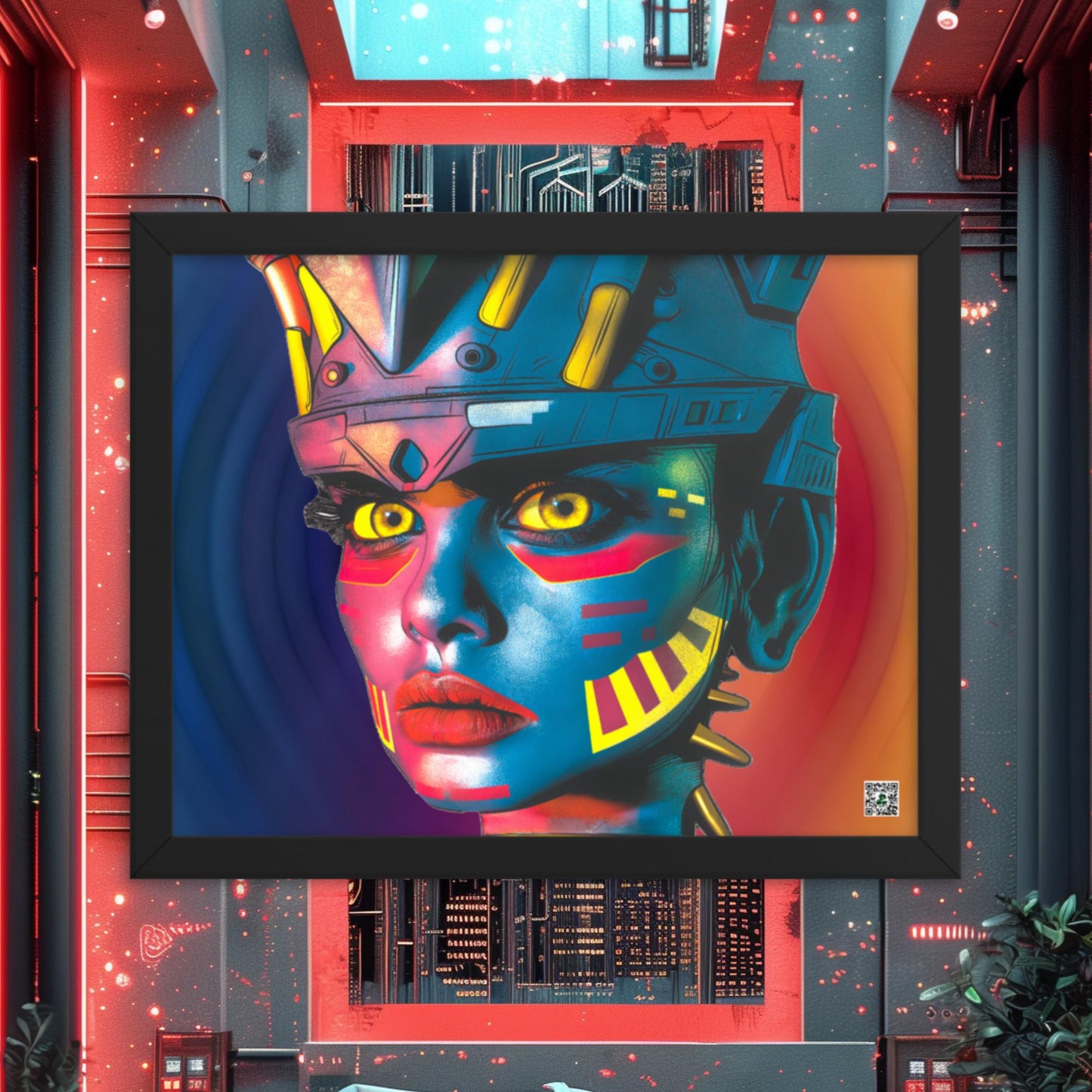 Cyber Empress - Framed photo paper poster - Prismatic Wave Colorway - BBairt