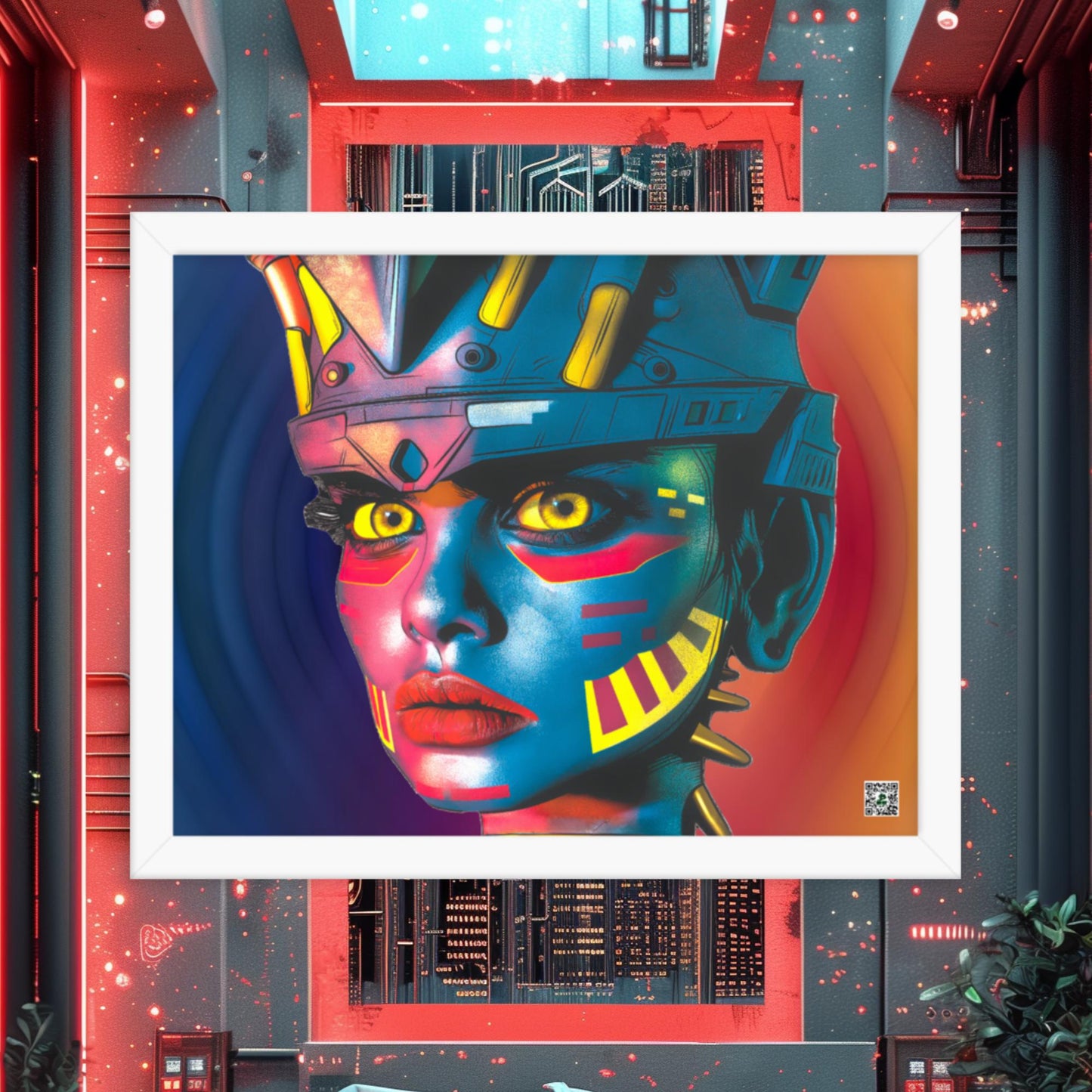 Cyber Empress - Framed photo paper poster - Prismatic Wave Colorway - BBairt