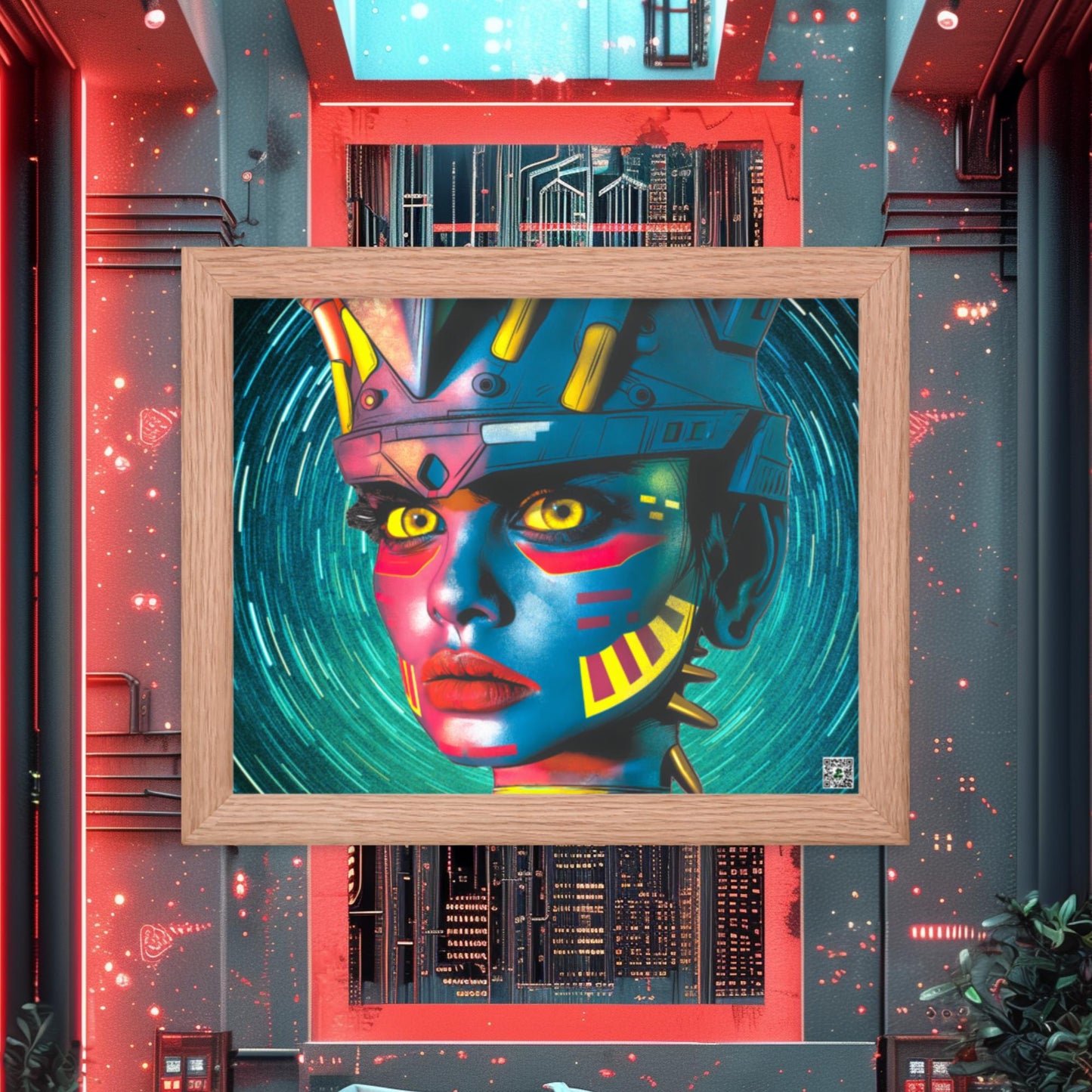 Cyber Empress - Framed photo paper poster - Stellar Vortex Colorway - BBairt