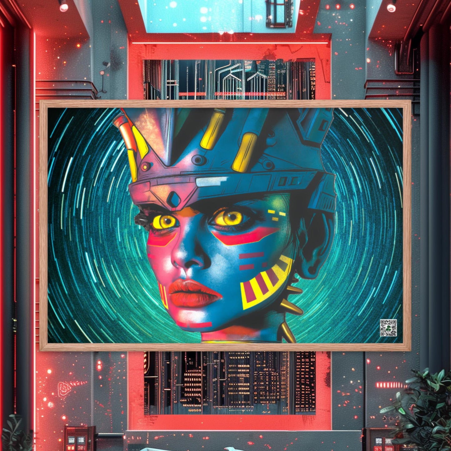 Cyber Empress - Framed photo paper poster - Stellar Vortex Colorway - BBairt