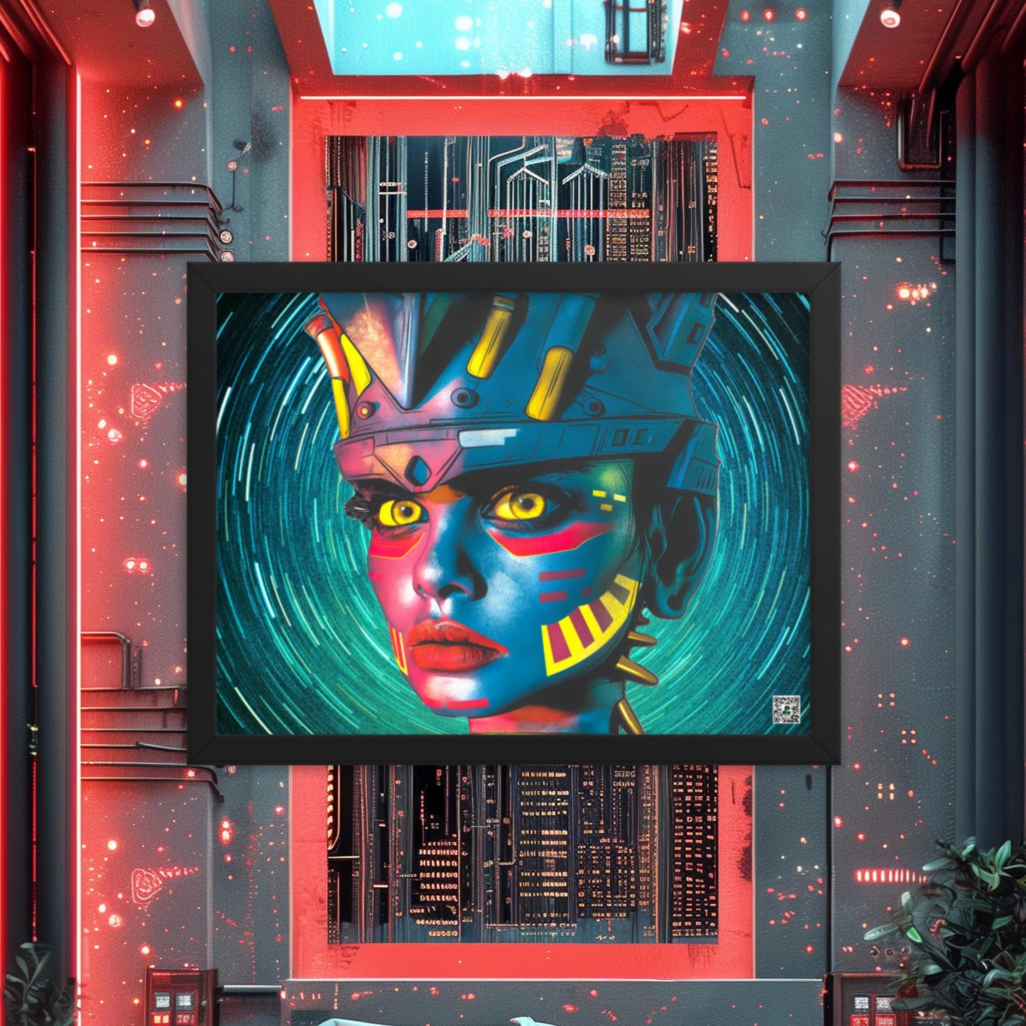 Cyber Empress - Framed photo paper poster - Stellar Vortex Colorway - BBairt