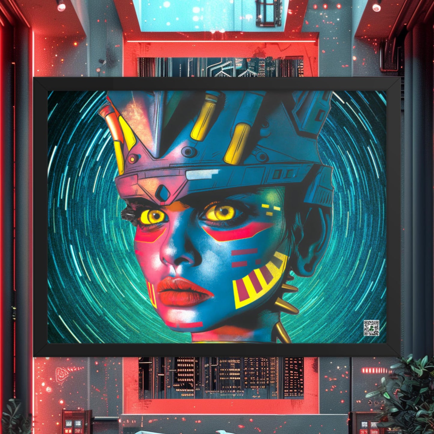 Cyber Empress - Framed photo paper poster - Stellar Vortex Colorway - BBairt