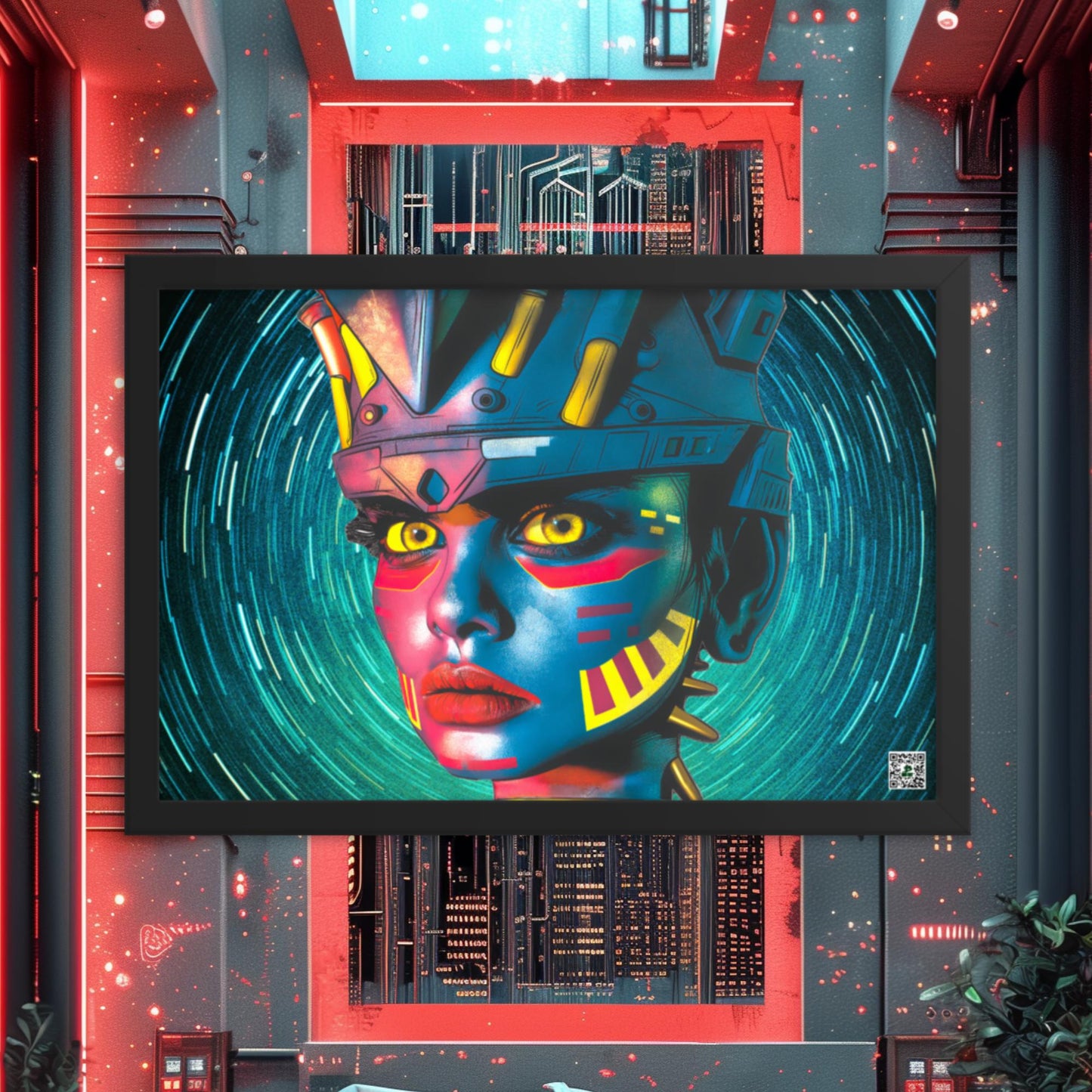 Cyber Empress - Framed photo paper poster - Stellar Vortex Colorway - BBairt
