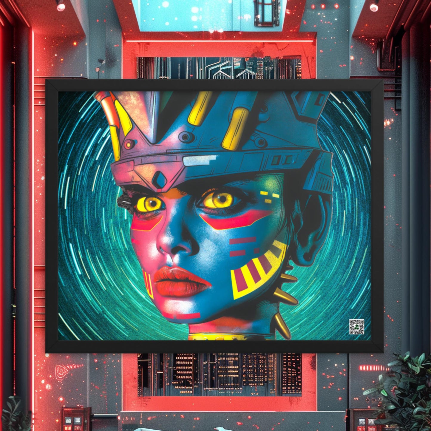Cyber Empress - Framed photo paper poster - Stellar Vortex Colorway - BBairt