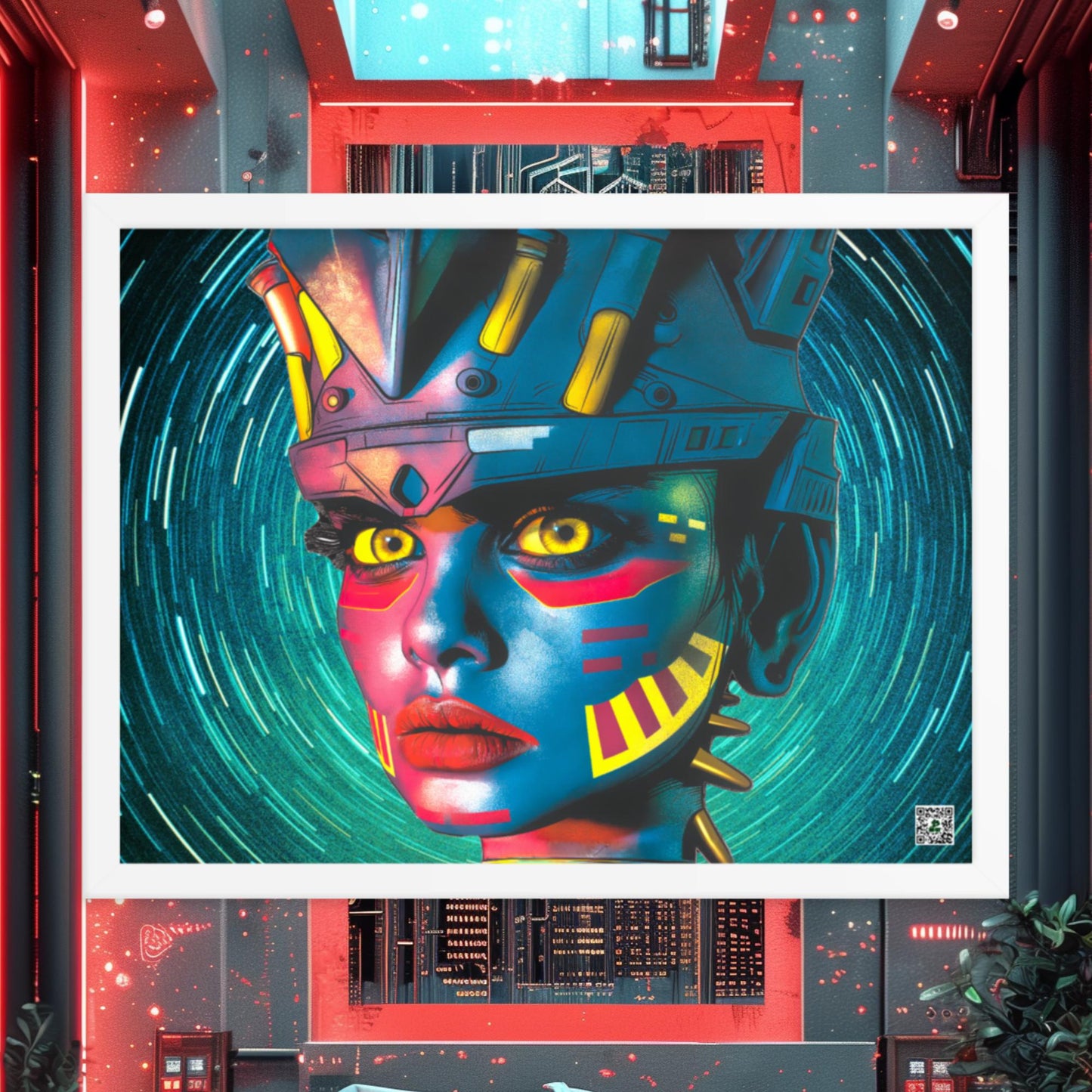 Cyber Empress - Framed photo paper poster - Stellar Vortex Colorway - BBairt