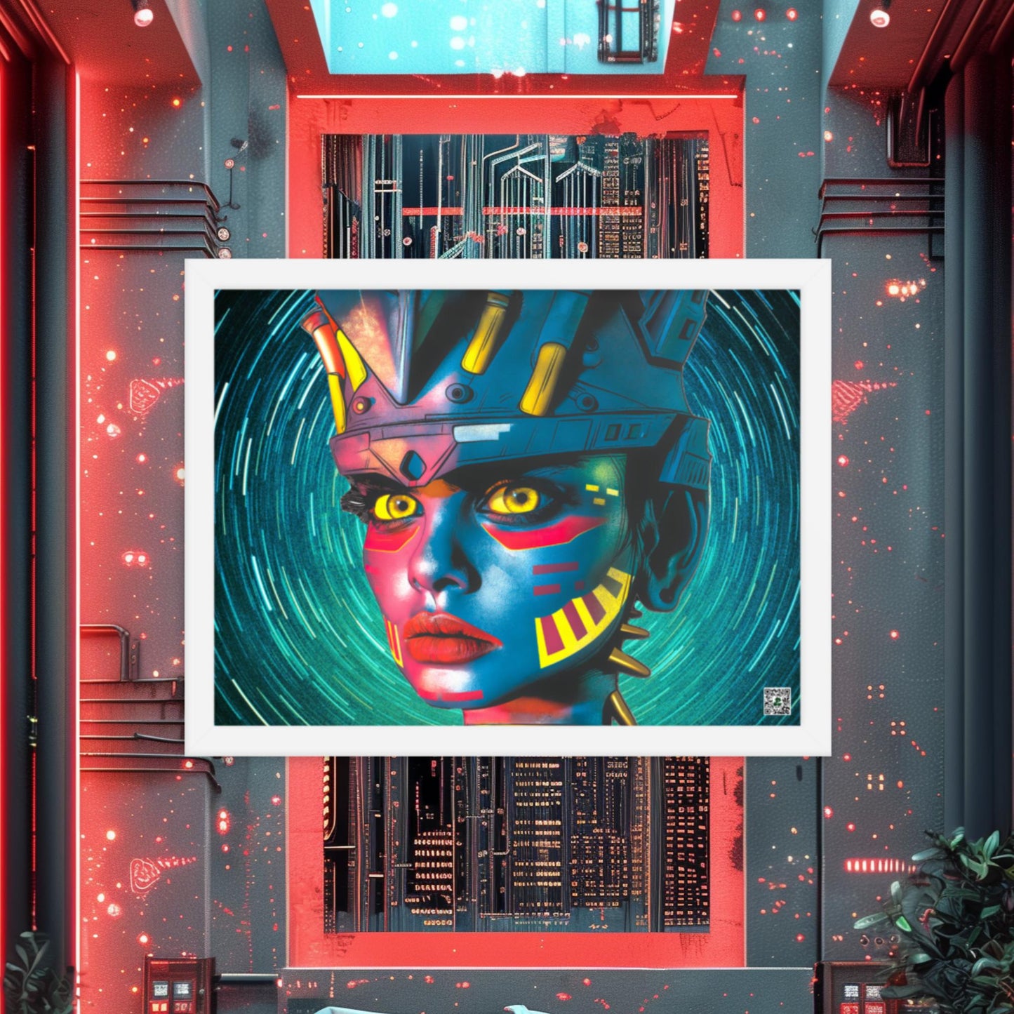Cyber Empress - Framed photo paper poster - Stellar Vortex Colorway - BBairt