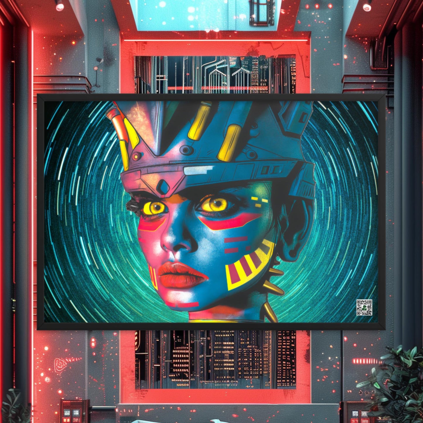Cyber Empress - Framed photo paper poster - Stellar Vortex Colorway - BBairt