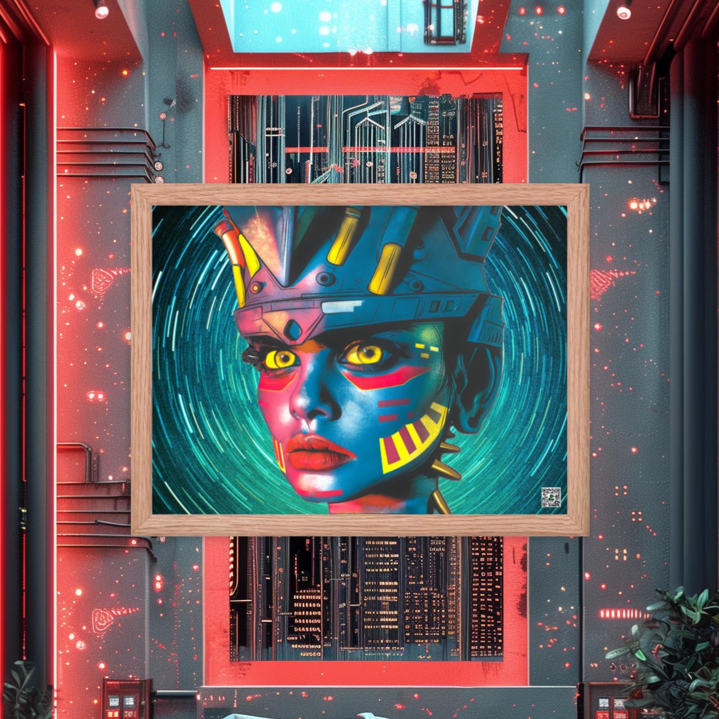 Cyber Empress - Framed photo paper poster - Stellar Vortex Colorway - BBairt