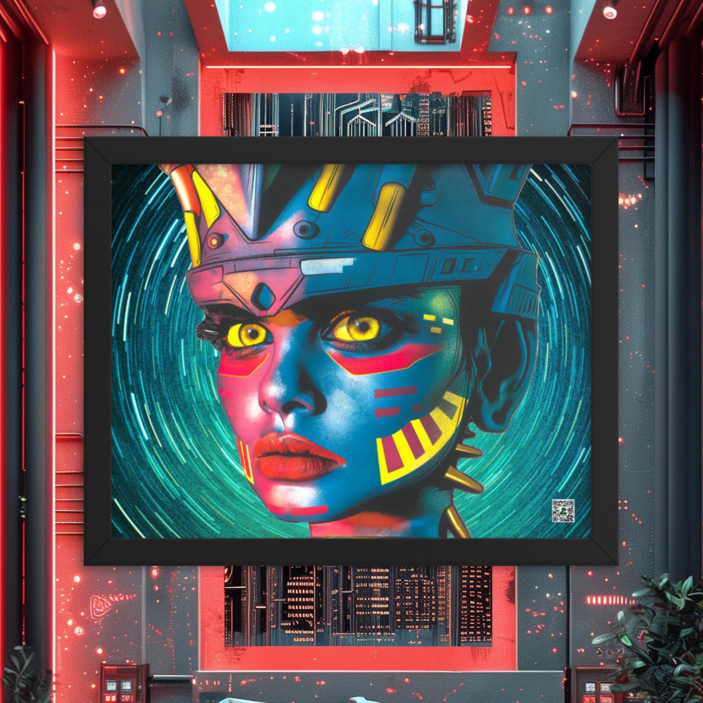 Cyber Empress - Framed photo paper poster - Stellar Vortex Colorway - BBairt