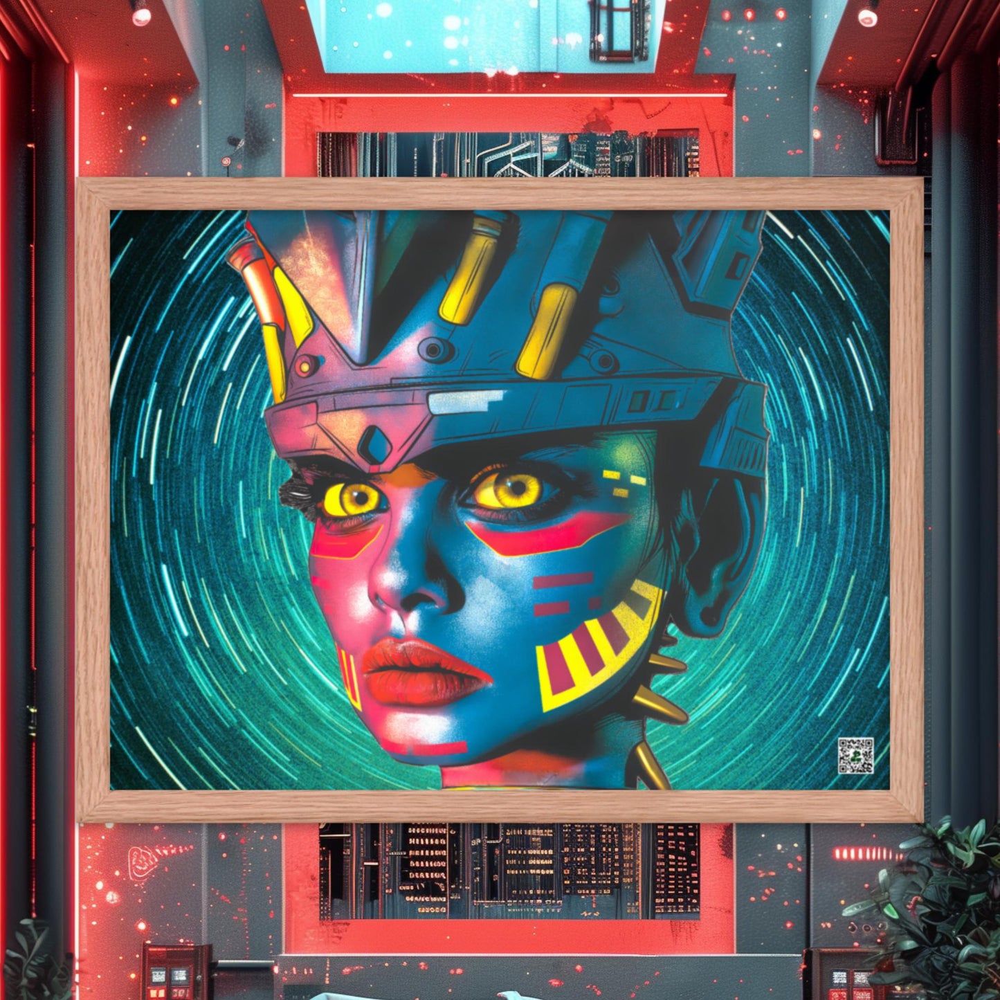 Cyber Empress - Framed photo paper poster - Stellar Vortex Colorway - BBairt
