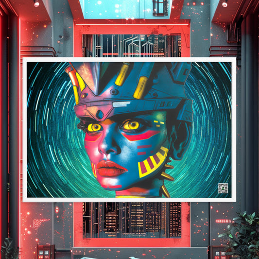 Cyber Empress - Framed photo paper poster - Stellar Vortex Colorway - BBairt