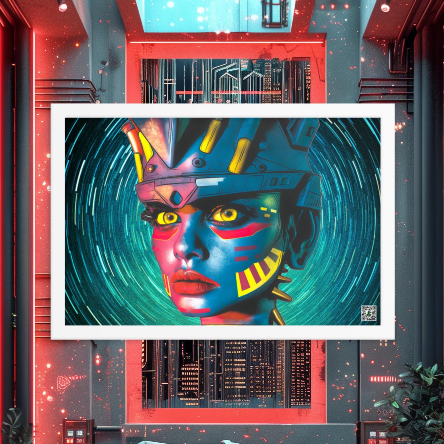Cyber Empress - Framed photo paper poster - Stellar Vortex Colorway - BBairt