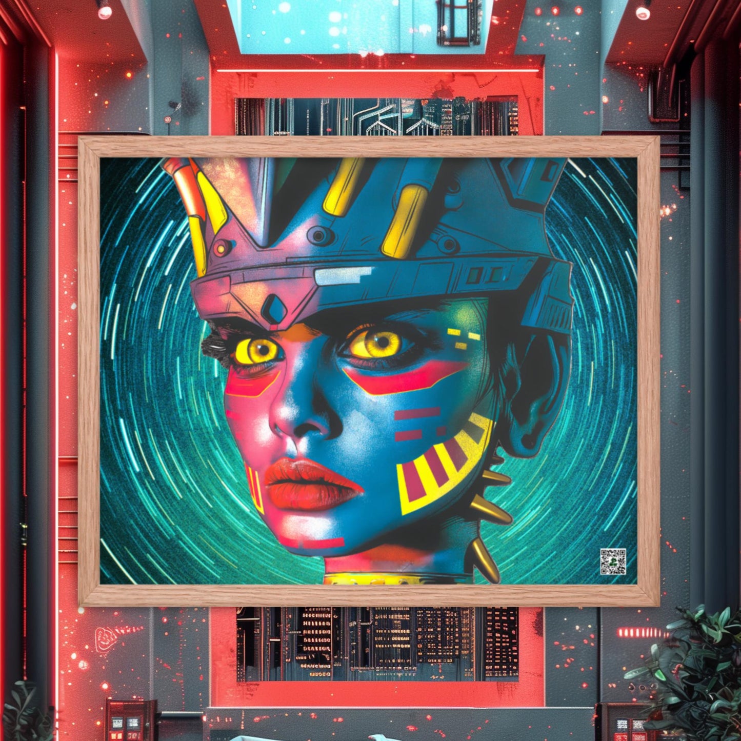 Cyber Empress - Framed photo paper poster - Stellar Vortex Colorway - BBairt