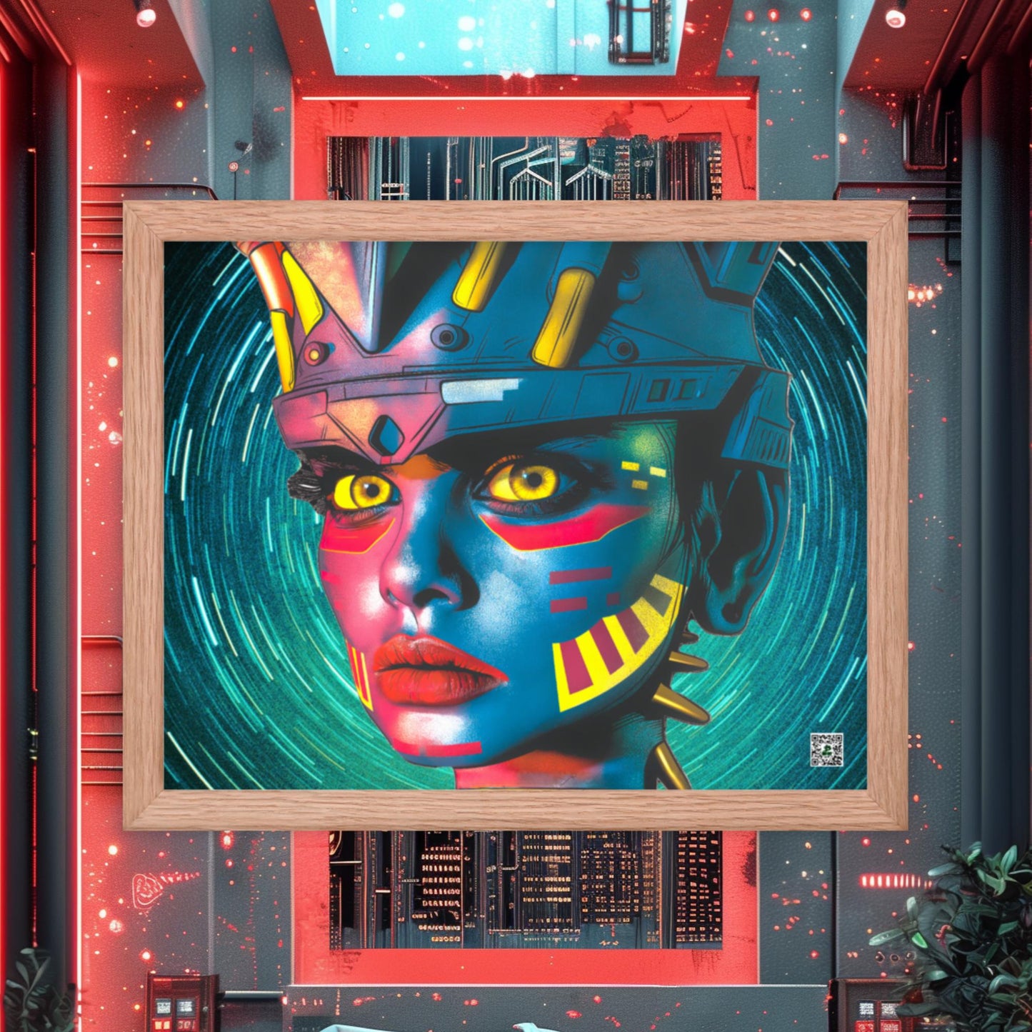 Cyber Empress - Framed photo paper poster - Stellar Vortex Colorway - BBairt
