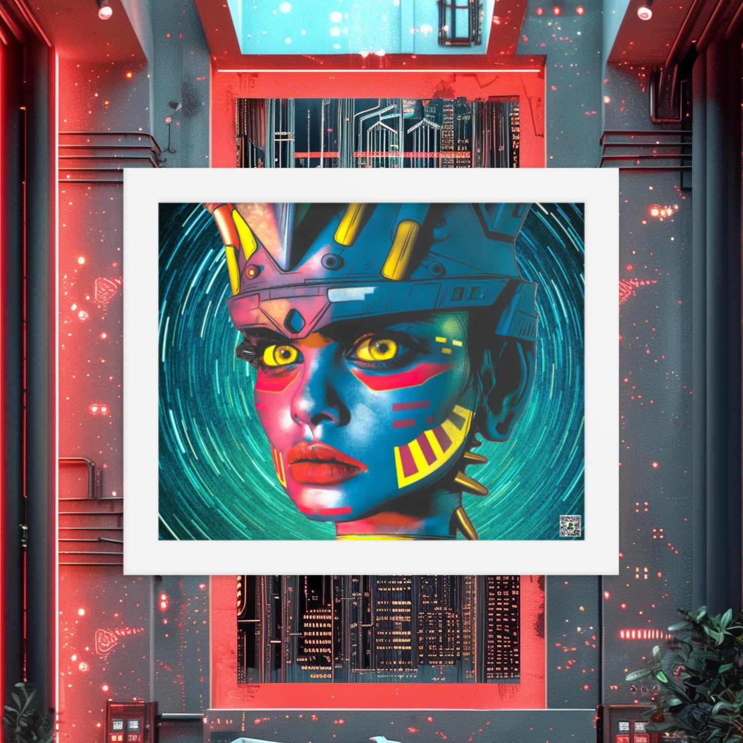 Cyber Empress - Framed photo paper poster - Stellar Vortex Colorway - BBairt