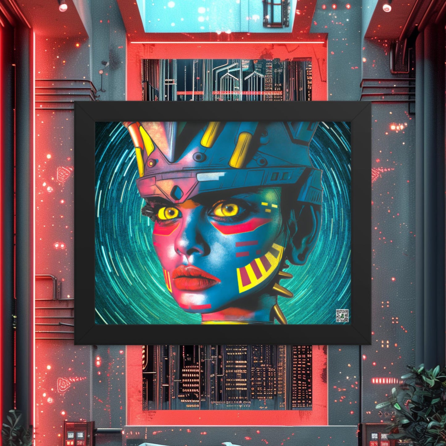 Cyber Empress - Framed photo paper poster - Stellar Vortex Colorway - BBairt