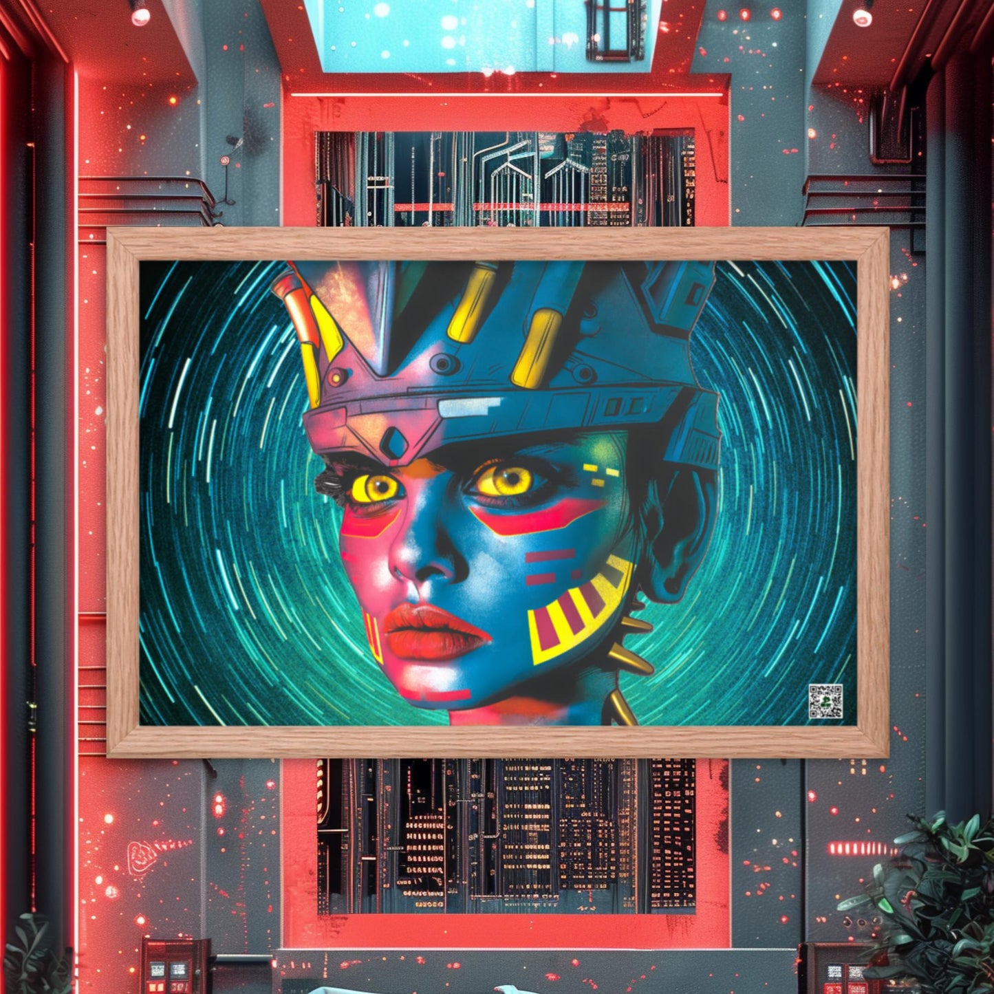 Cyber Empress - Framed photo paper poster - Stellar Vortex Colorway - BBairt