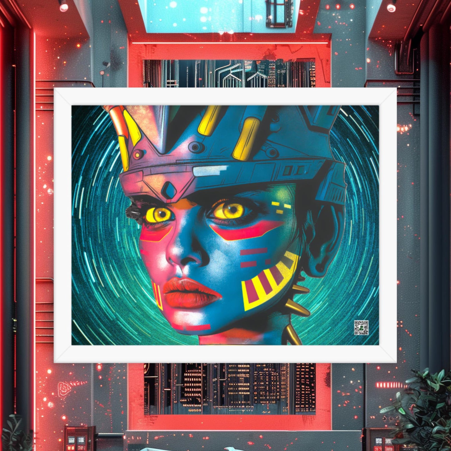 Cyber Empress - Framed photo paper poster - Stellar Vortex Colorway - BBairt