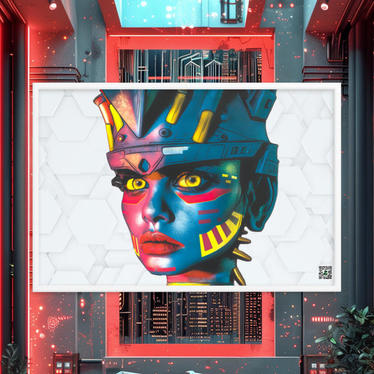 Cyber Empress - Framed photo paper poster - White Hex Colorway - BBairt