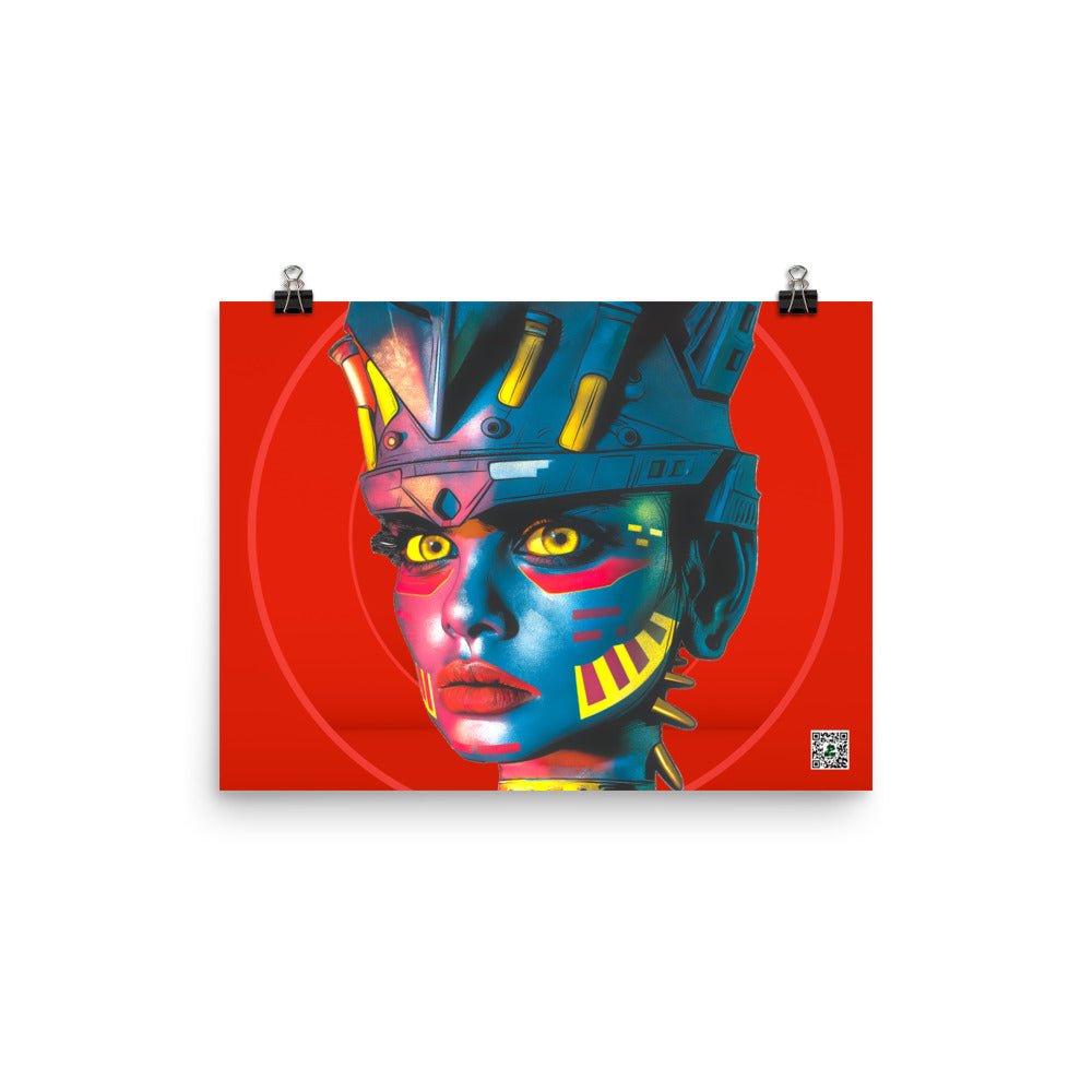 Cyber Empress - Photo paper poster - Crimson Vortex Colorway - BBairt