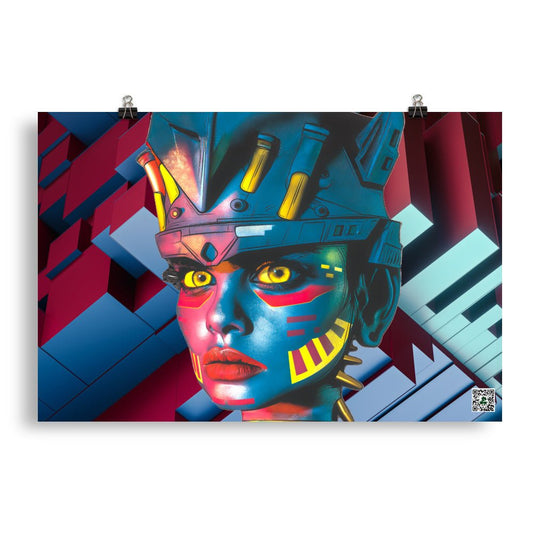 Cyber Empress - Photo paper poster - Geometric Pulse Colorway - BBairt