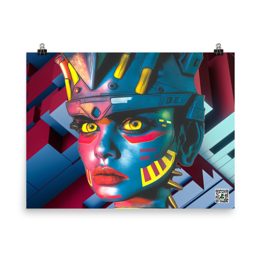 Cyber Empress - Photo paper poster - Geometric Pulse Colorway - BBairt