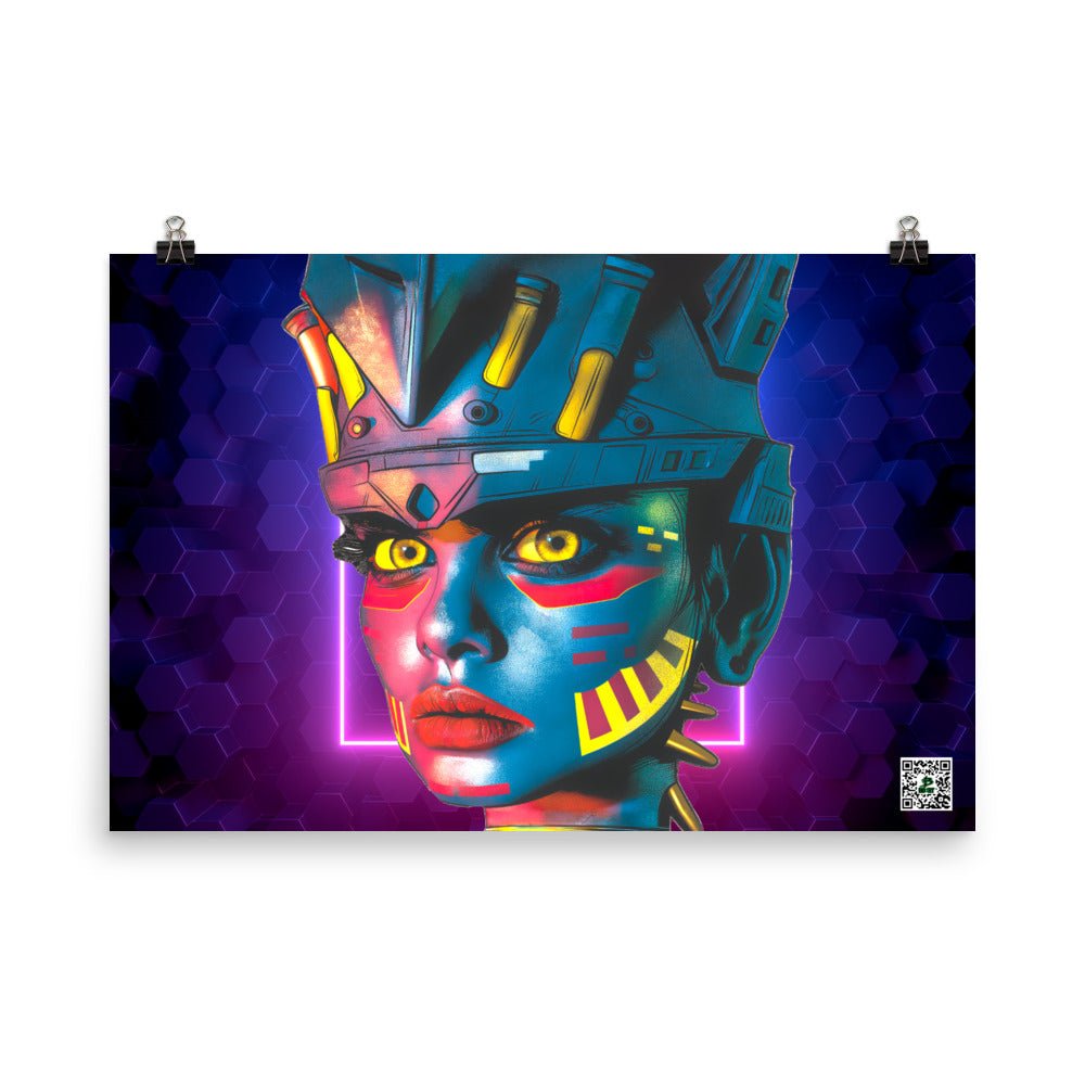 Cyber Empress - Photo paper poster - Neon Hex Colorway - BBairt