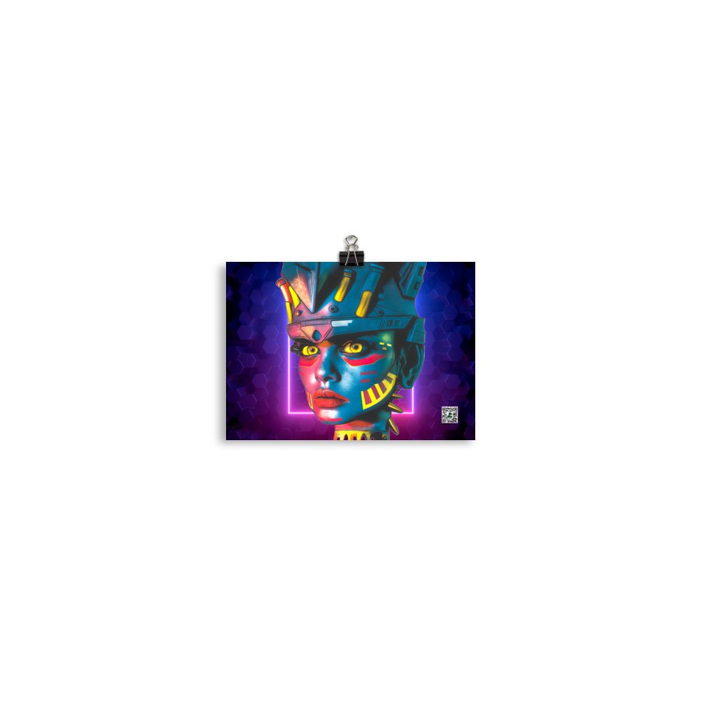 Cyber Empress - Photo paper poster - Neon Hex Colorway - BBairt