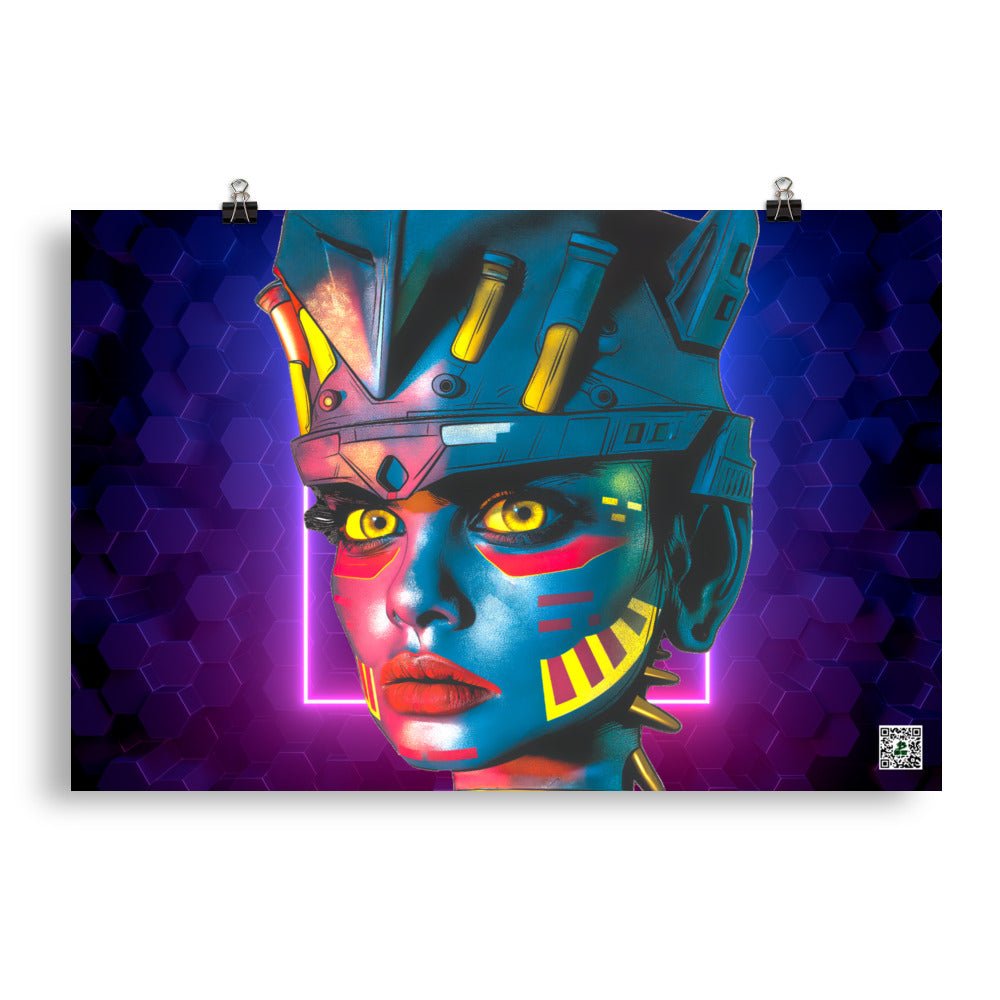 Cyber Empress - Photo paper poster - Neon Hex Colorway - BBairt