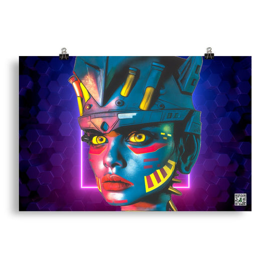 Cyber Empress - Photo paper poster - Neon Hex Colorway - BBairt