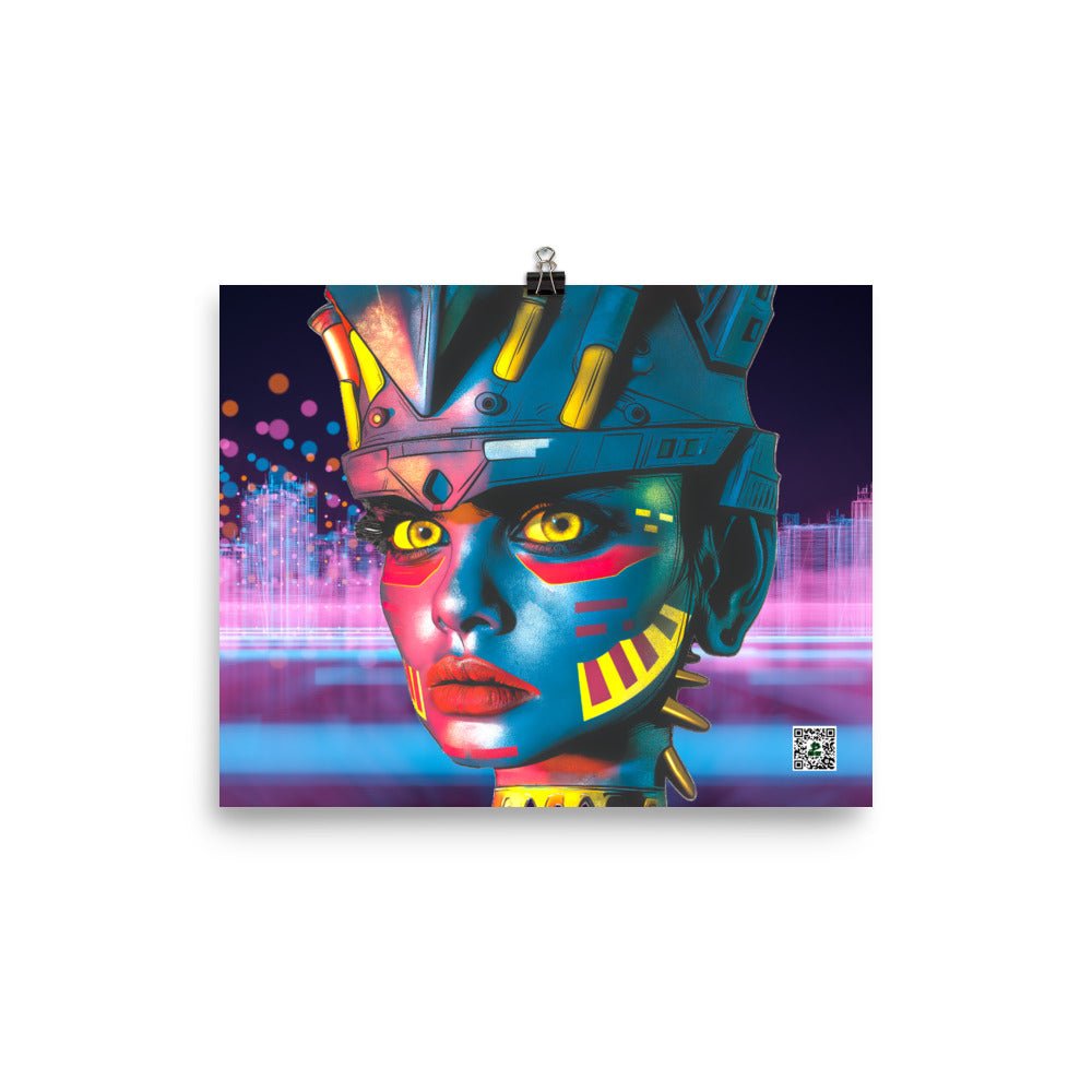 Cyber Empress - Photo paper poster - Neon Skyline Colorway - BBairt