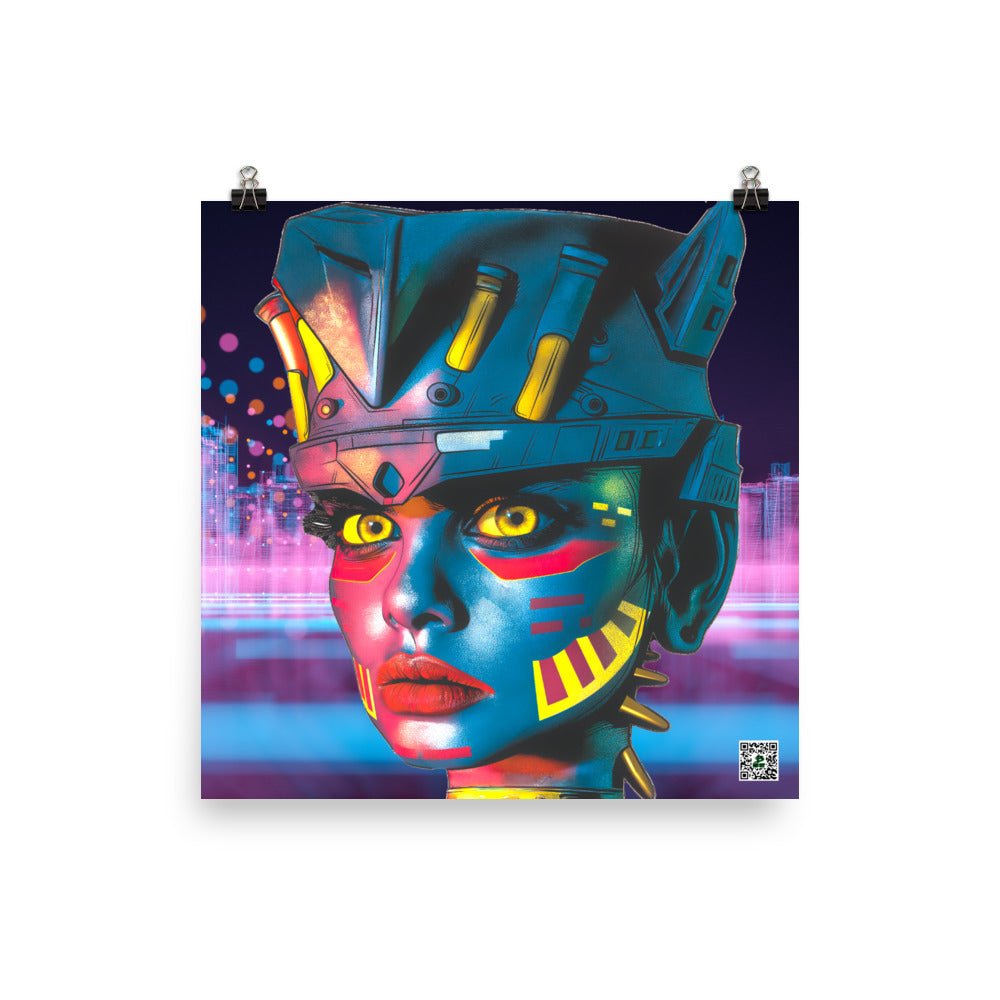 Cyber Empress - Photo paper poster - Neon Skyline Colorway - BBairt