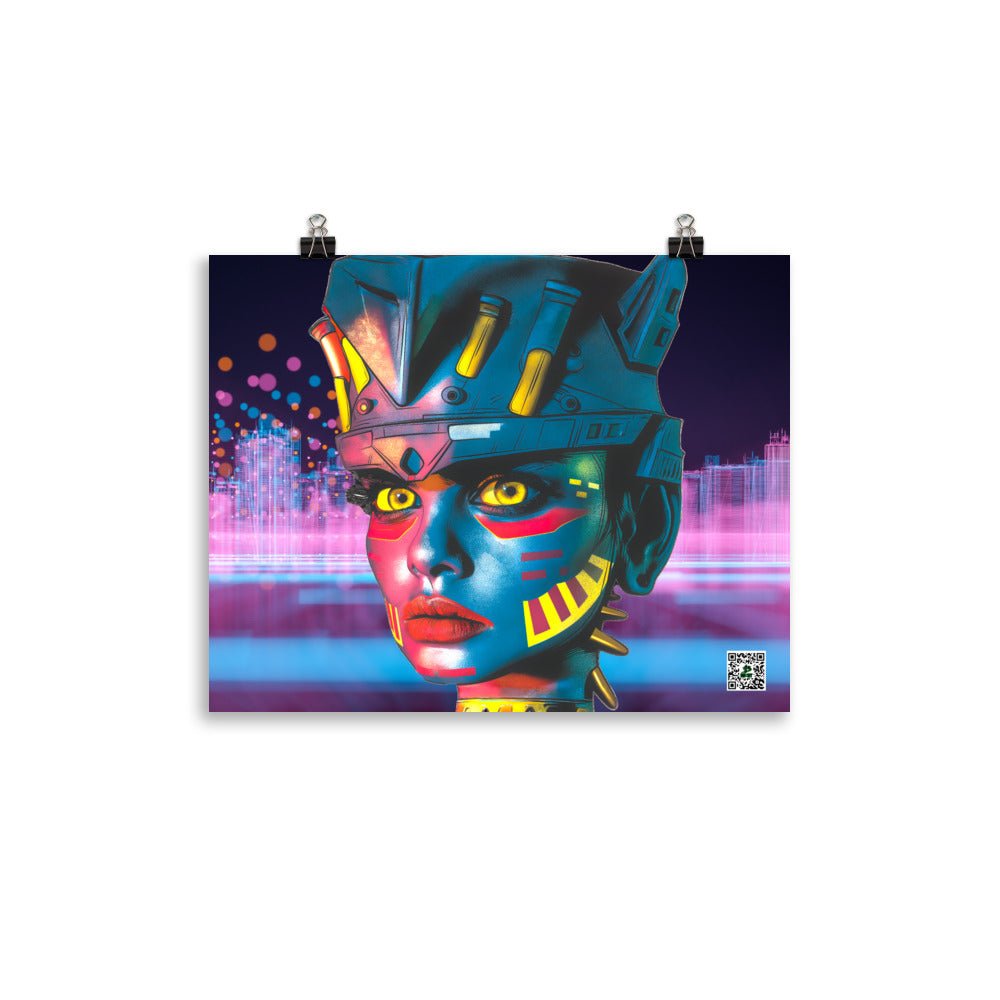 Cyber Empress - Photo paper poster - Neon Skyline Colorway - BBairt