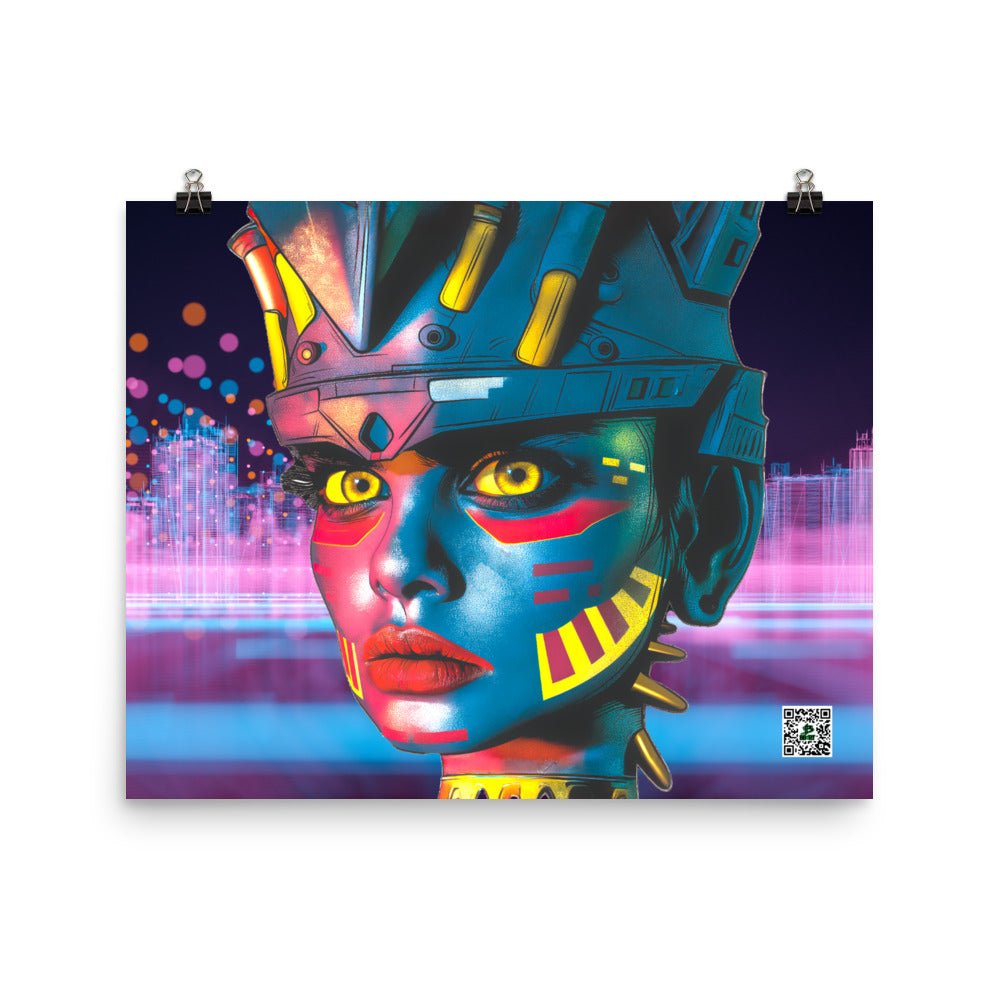 Cyber Empress - Photo paper poster - Neon Skyline Colorway - BBairt