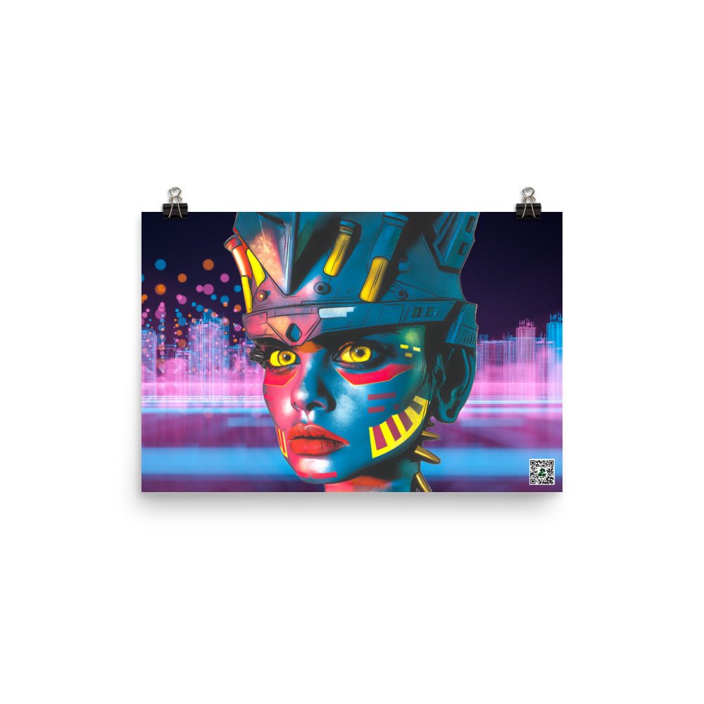 Cyber Empress - Photo paper poster - Neon Skyline Colorway - BBairt