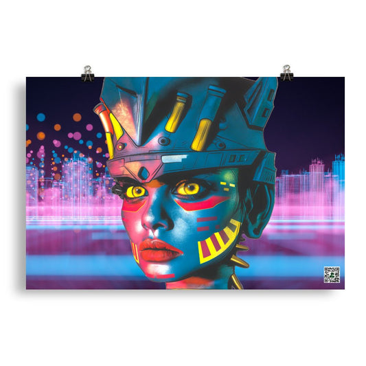 Cyber Empress - Photo paper poster - Neon Skyline Colorway - BBairt