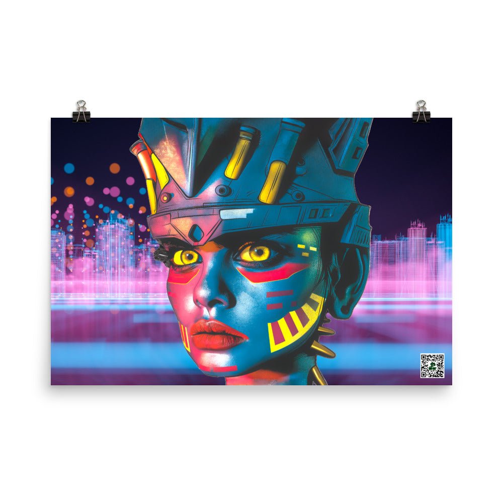 Cyber Empress - Photo paper poster - Neon Skyline Colorway - BBairt