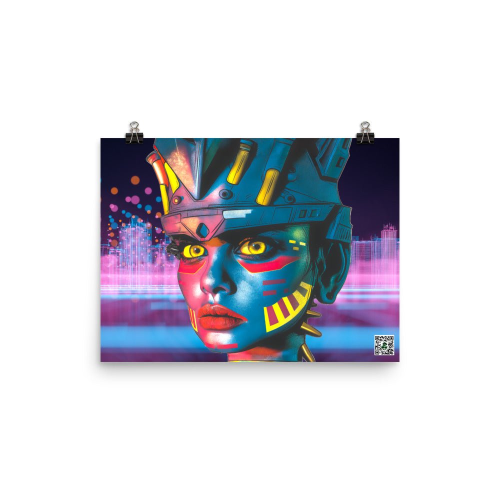 Cyber Empress - Photo paper poster - Neon Skyline Colorway - BBairt