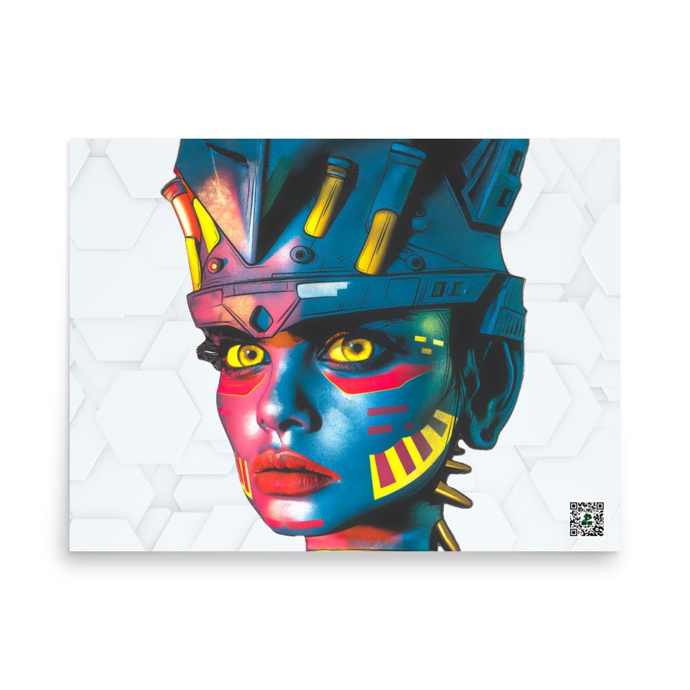 Cyber Empress - Photo paper poster - White Hex Colorway - BBairt