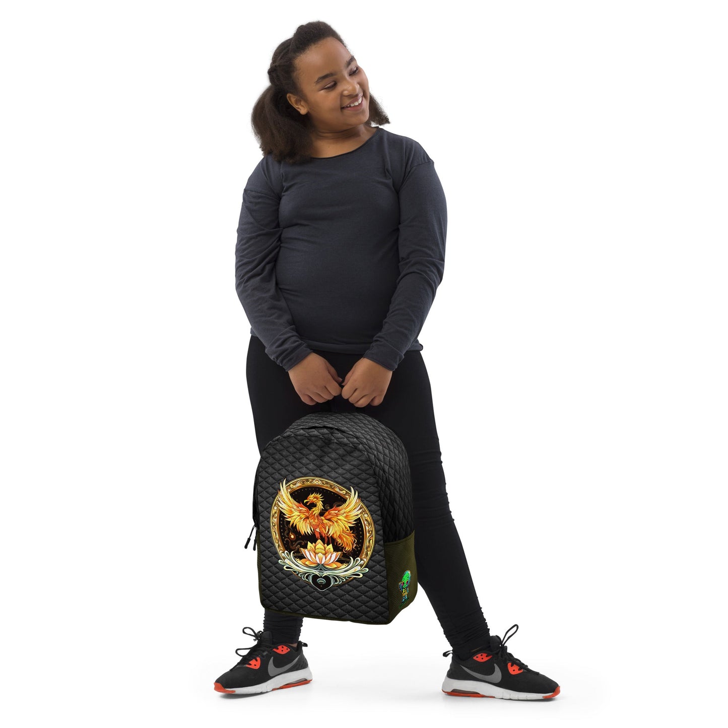 Elemental Harmony: Fiery Phoenix and Calm Lotus - Minimalist Backpack - BBairt