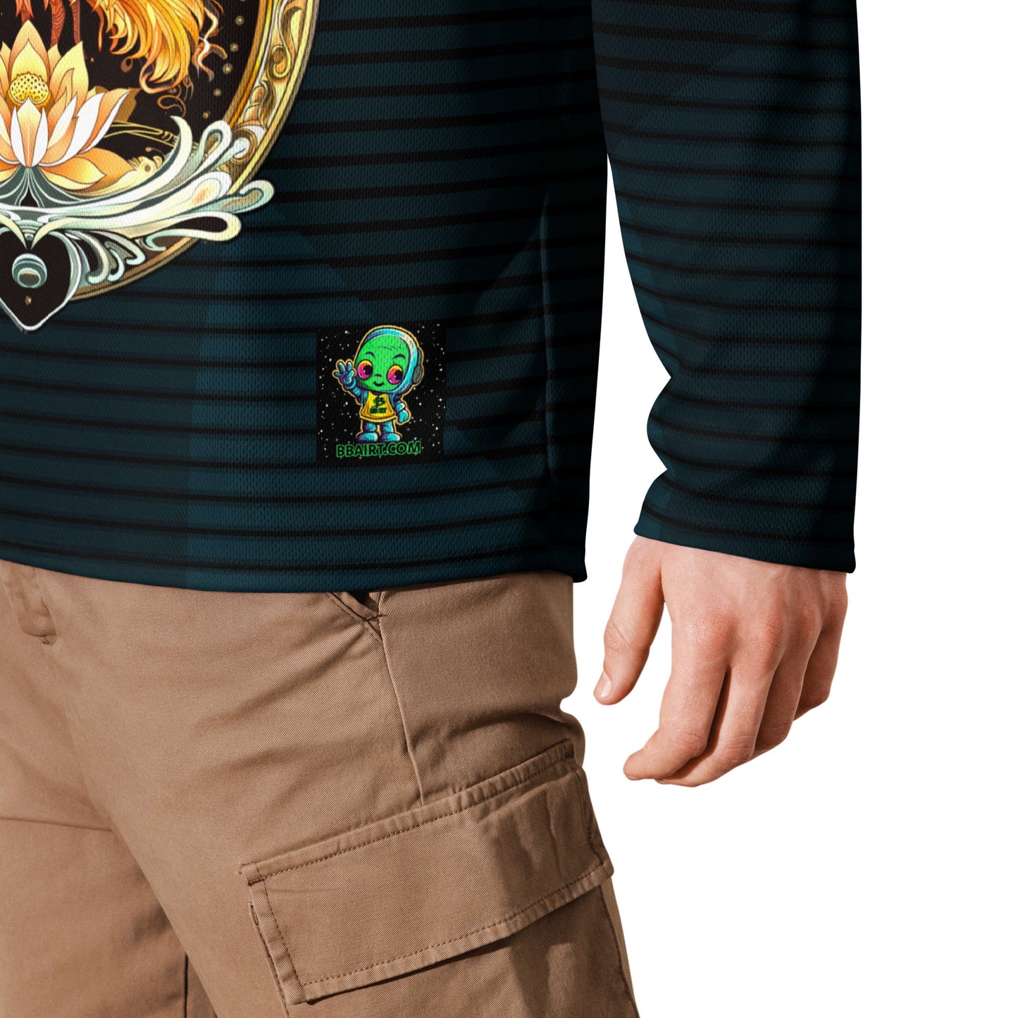 Elemental Harmony: Fiery Phoenix and Calm Lotus - Recycled hockey fan jersey - BBairt