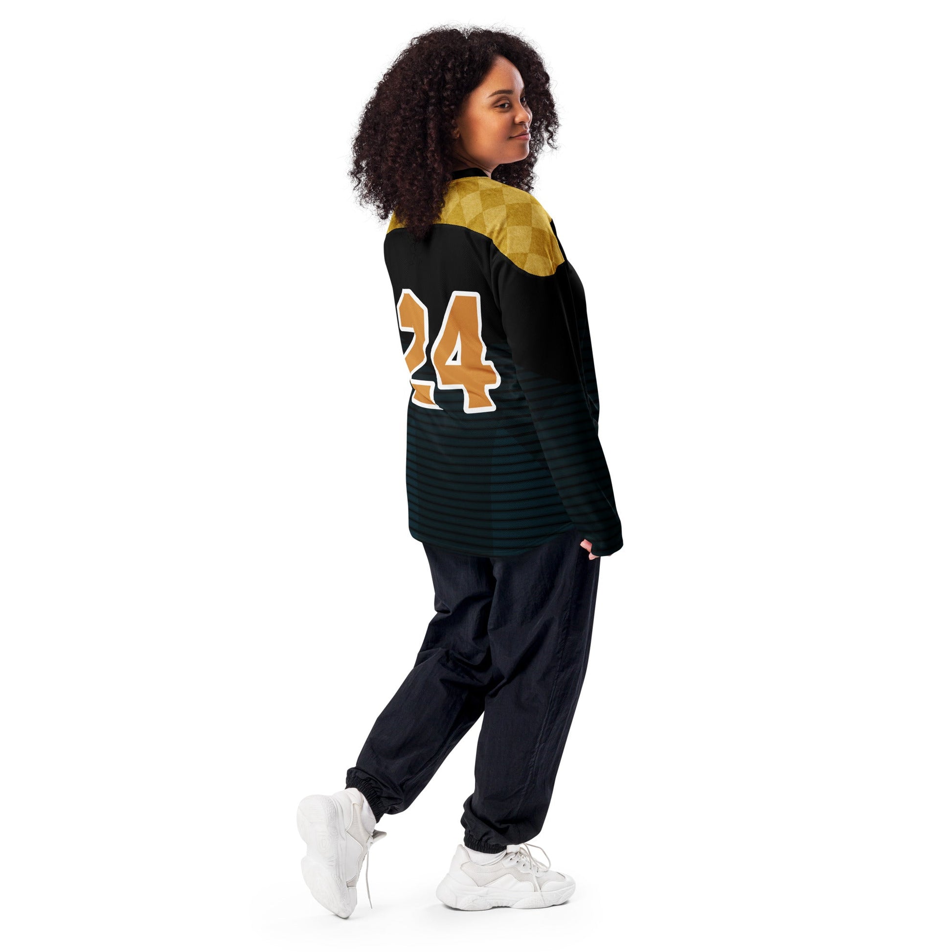 Elemental Harmony: Fiery Phoenix and Calm Lotus - Recycled hockey fan jersey - BBairt