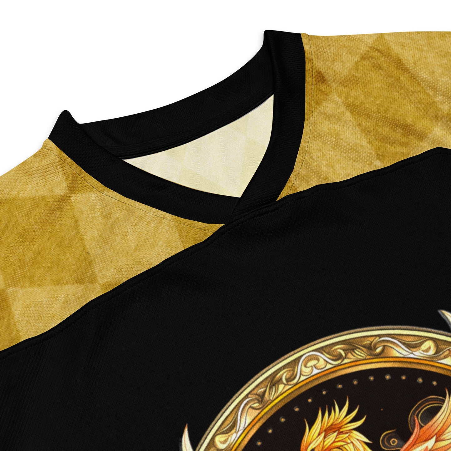 Elemental Harmony: Fiery Phoenix and Calm Lotus - Recycled hockey fan jersey - BBairt