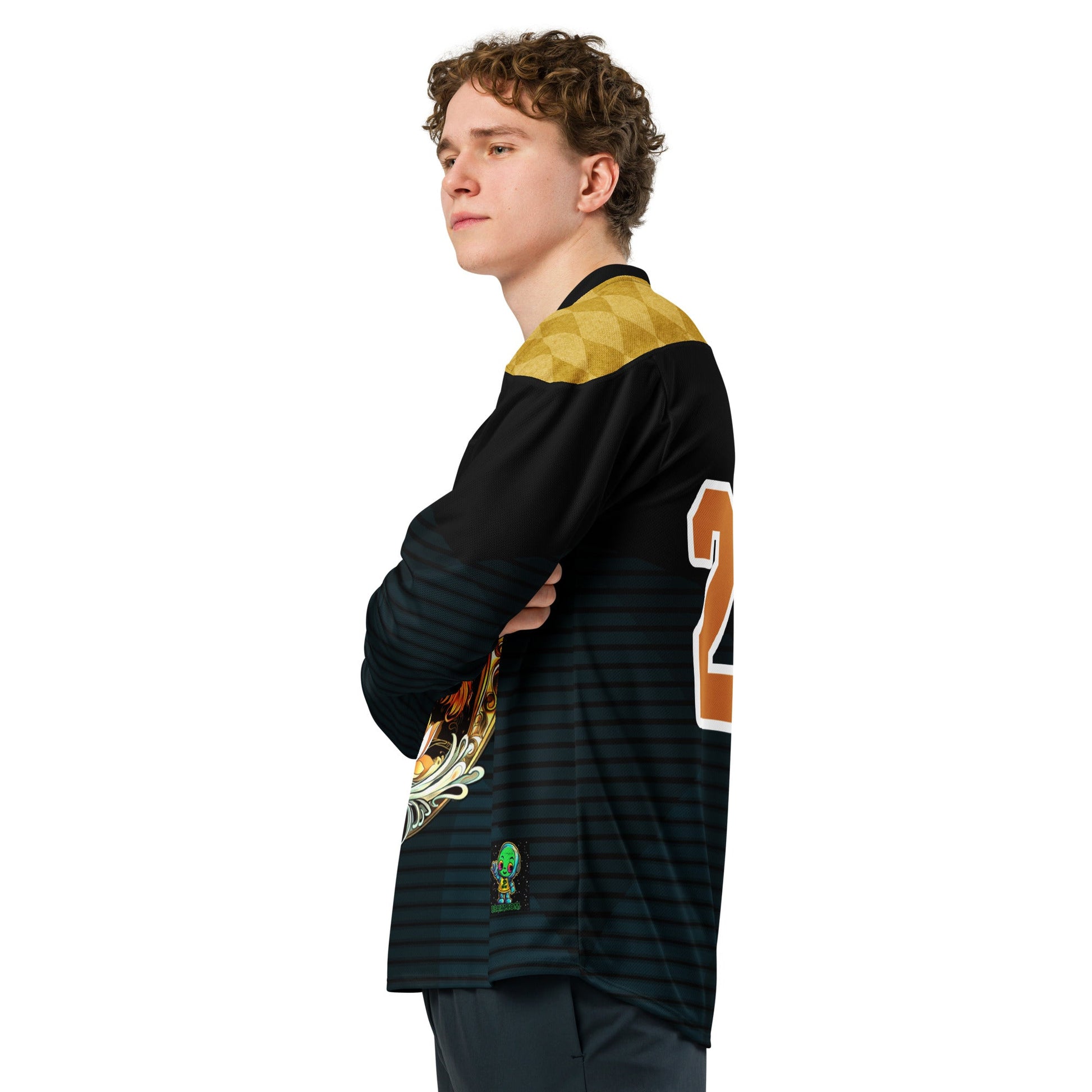 Elemental Harmony: Fiery Phoenix and Calm Lotus - Recycled hockey fan jersey - BBairt