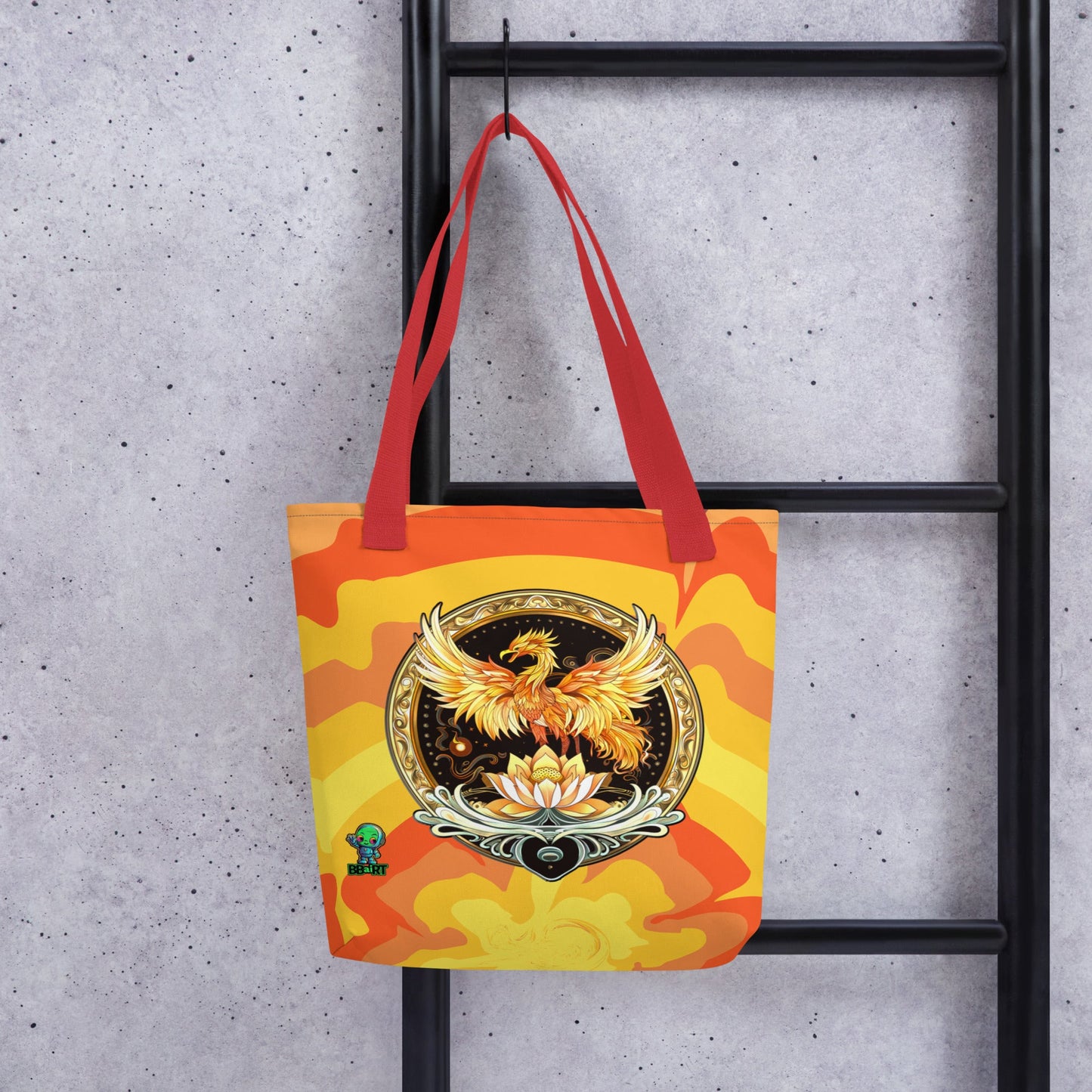 Elemental Harmony: Fiery Phoenix and Calm Lotus - Tote bag - BBairt