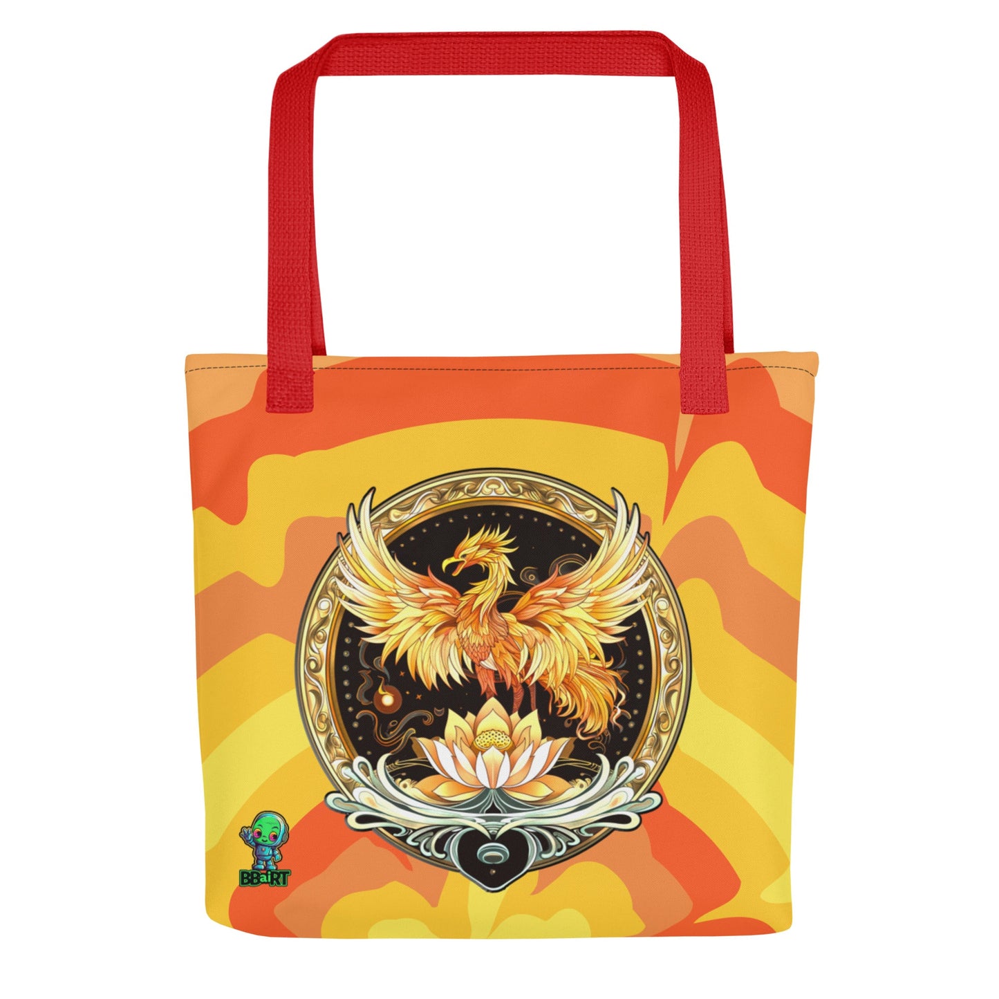 Elemental Harmony: Fiery Phoenix and Calm Lotus - Tote bag - BBairt
