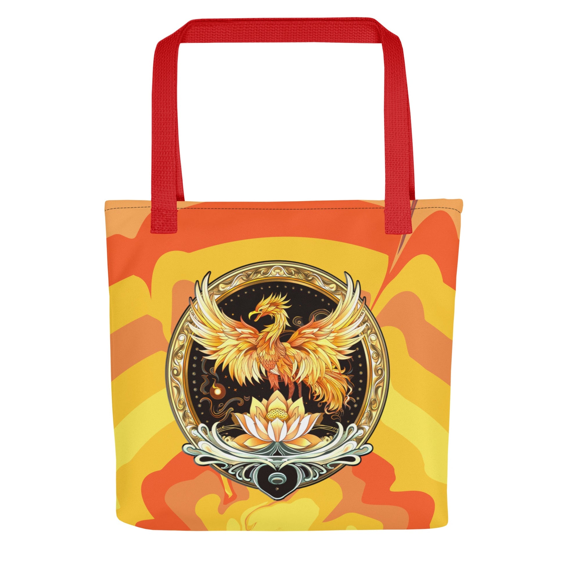 Elemental Harmony: Fiery Phoenix and Calm Lotus - Tote bag - BBairt