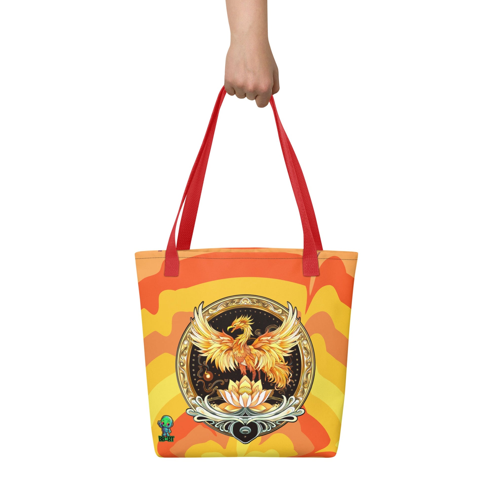 Elemental Harmony: Fiery Phoenix and Calm Lotus - Tote bag - BBairt
