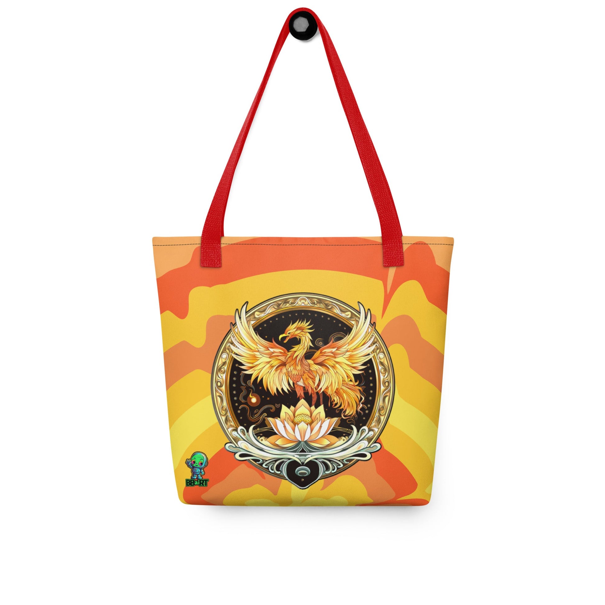 Elemental Harmony: Fiery Phoenix and Calm Lotus - Tote bag - BBairt