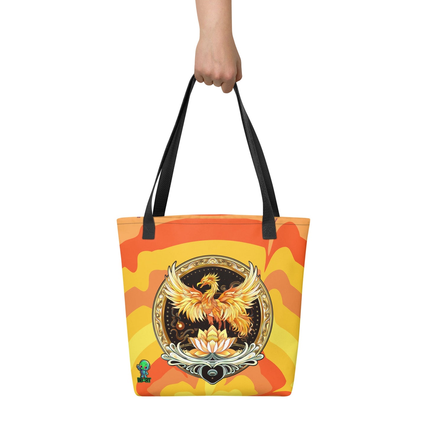 Elemental Harmony: Fiery Phoenix and Calm Lotus - Tote bag - BBairt